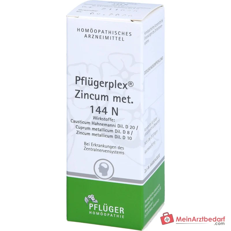 Pflügerplex Zincum met. 144 N Causticum D20, Zincum met. D10, Cuprum met. D8 Lösung 50 ml