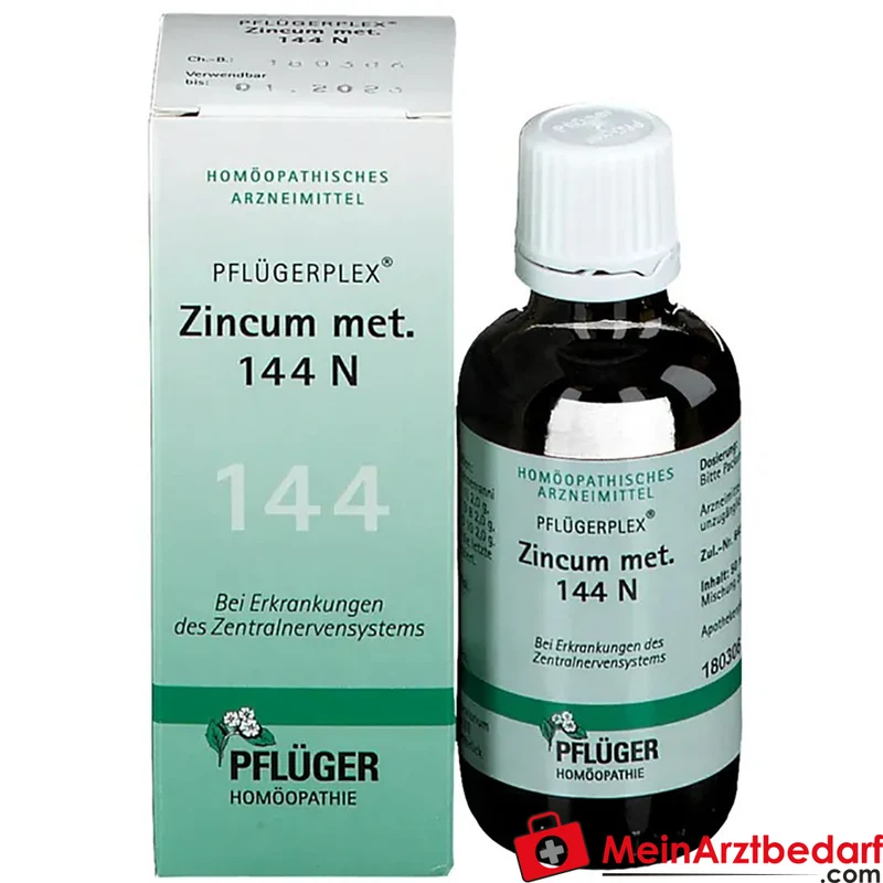 Pflügerplex Zincum met. 144 N Causticum D20, Zincum met. D10, Cuprum met. D8 Lösung 50 ml