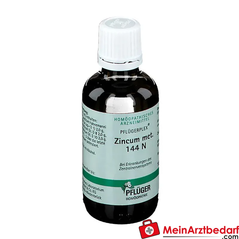 Pflügerplex Zincum met. 144 N Causticum D20, Zincum met. D10, Cuprum met. D8 Lösung 50 ml
