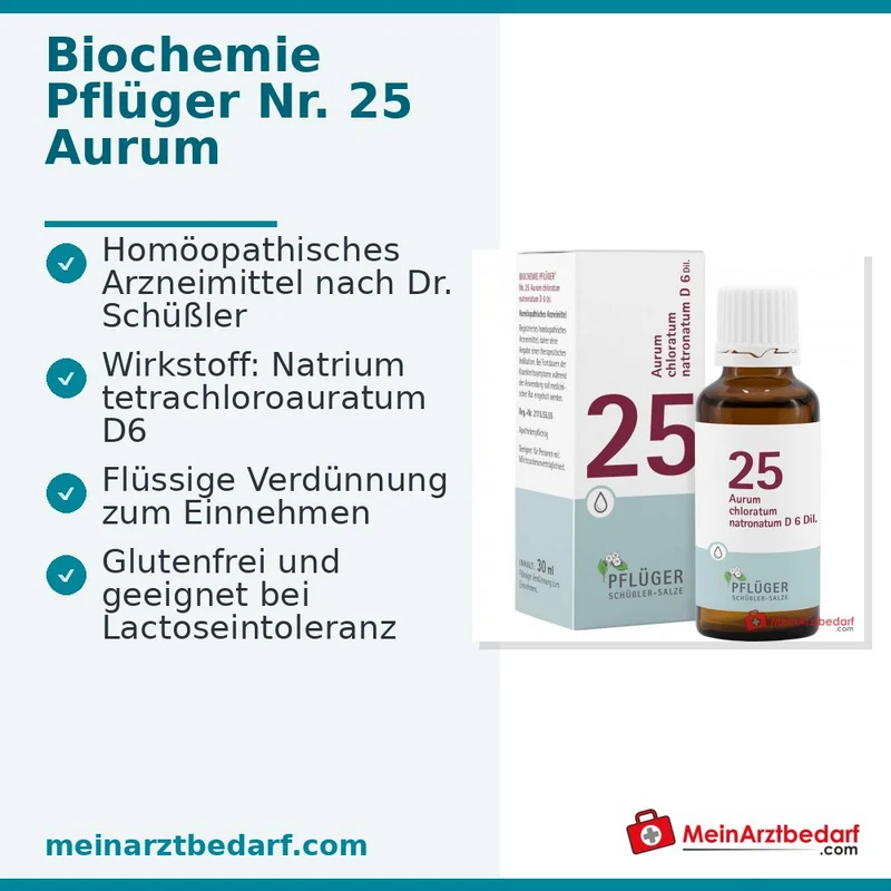 Biochemie Pflüger Nr. 25 Aurum chloratum natronatum D6 Tropfen 30 ml