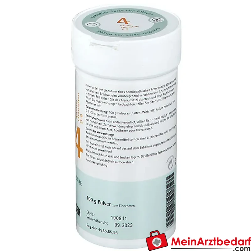 Biochemie Pflüger Nr. 4 Kalium chloratum D6 Pulver, 100 g