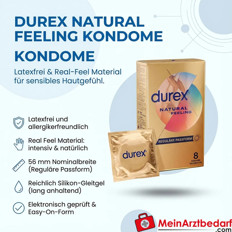Durex Natural Feeling Kondome latexfrei Real-Feel 56 mm