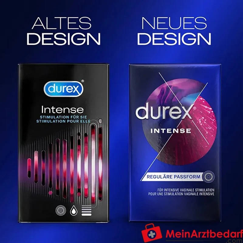 Durex Intense Kondome gerippt genoppt mit Desirex-Gel Easy-On-Form