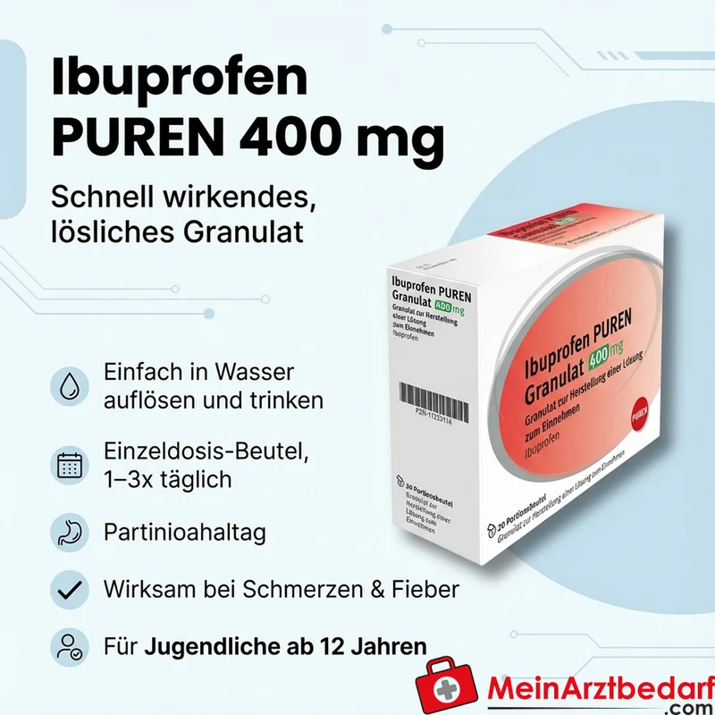 PUREN Ibuprofen 400 mg löslicher Auflösebeutel 1 Stück