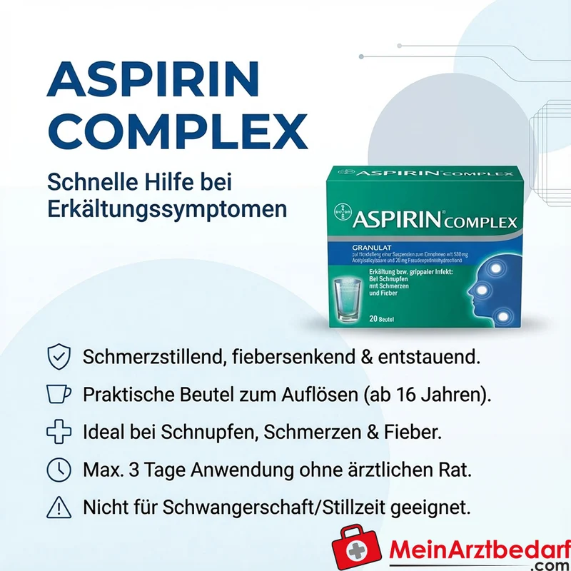 Aspirin Complex Acetylsalicylsäure/Pseudoephedrin Brausebeutel