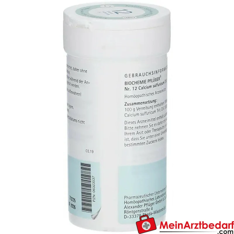 Pflüger Biochemie Nr. 12 Calcium sulfuricum D6 Pulver, 100 g