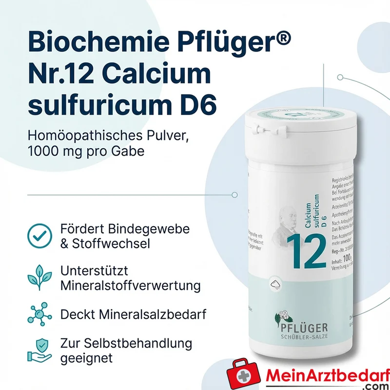 Pflüger Biochemie Nr. 12 Calcium sulfuricum D6 Pulver, 100 g