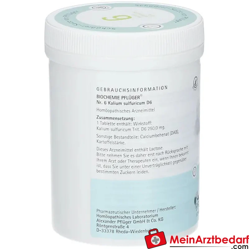 Biochemie Pflüger Nr. 6 Kalium sulfuricum D6 250 mg Tabletten