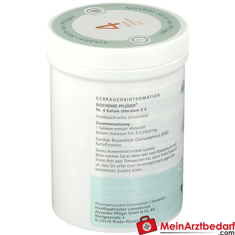 Biochemie Pflüger Nr. 4 Kalium chloratum D6 Tabletten 100 Stück