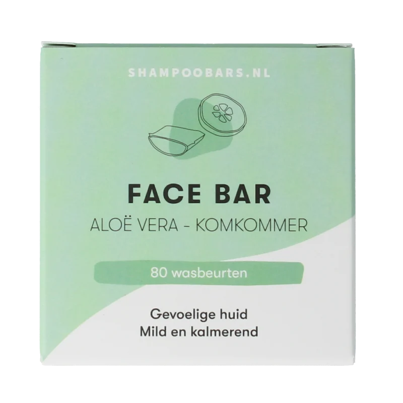 Shampoobars Face bar aloe vera & komkommer 60 gram