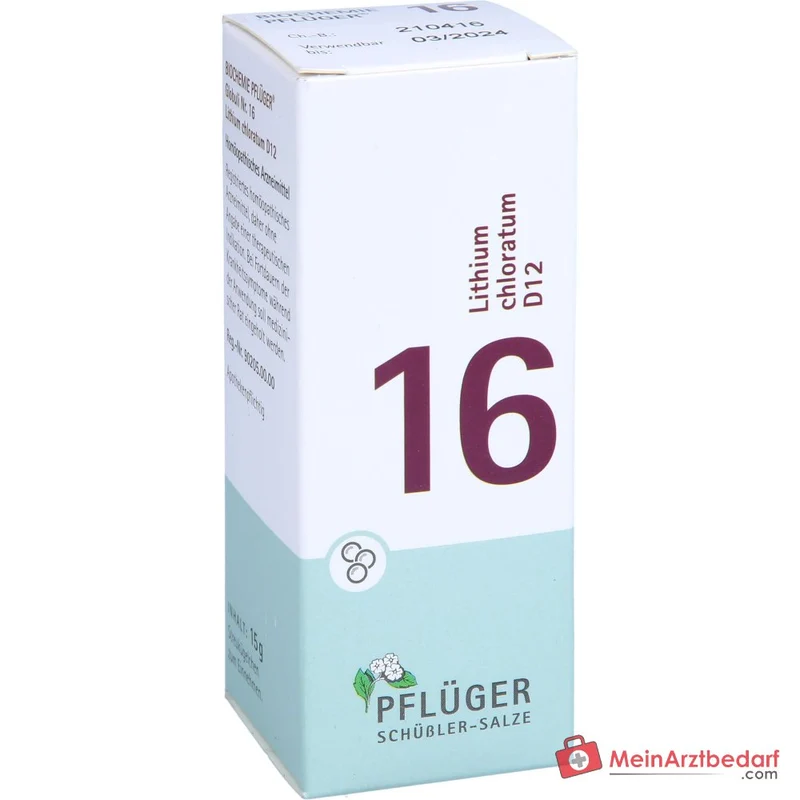 Pflüger Biochemie Globuli Nr. 16 Lithium chloratum D12 Globuli, 15 g
