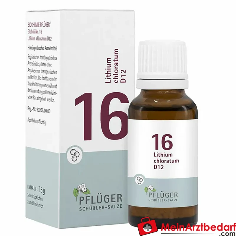 Pflüger Biochemie Globuli Nr. 16 Lithium chloratum D12 Globuli, 15 g