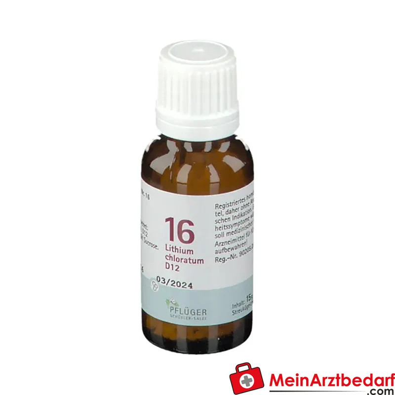 Pflüger Biochemie Globuli Nr. 16 Lithium chloratum D12 Globuli, 15 g