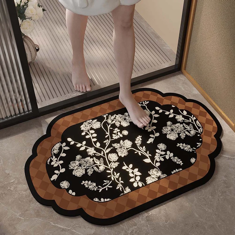 Dekorative florale Badematte