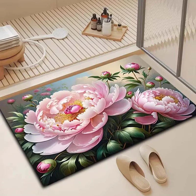 Blumenmuster Badezimmermatte