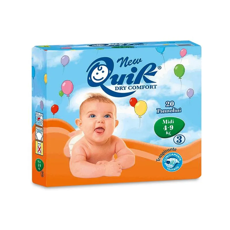 New Quik Babywindeln, Midi, 4 - 9 kg | Packung (20 Stück)