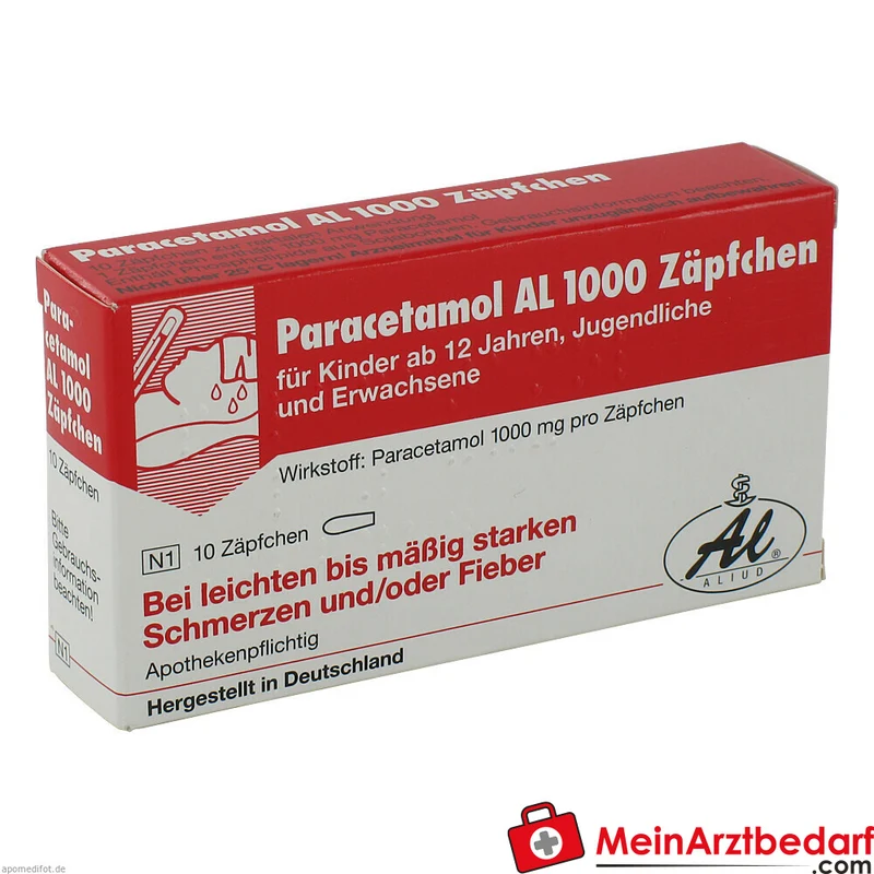 Paracetamol AL 1000 mg Zäpfchen 10 Stück