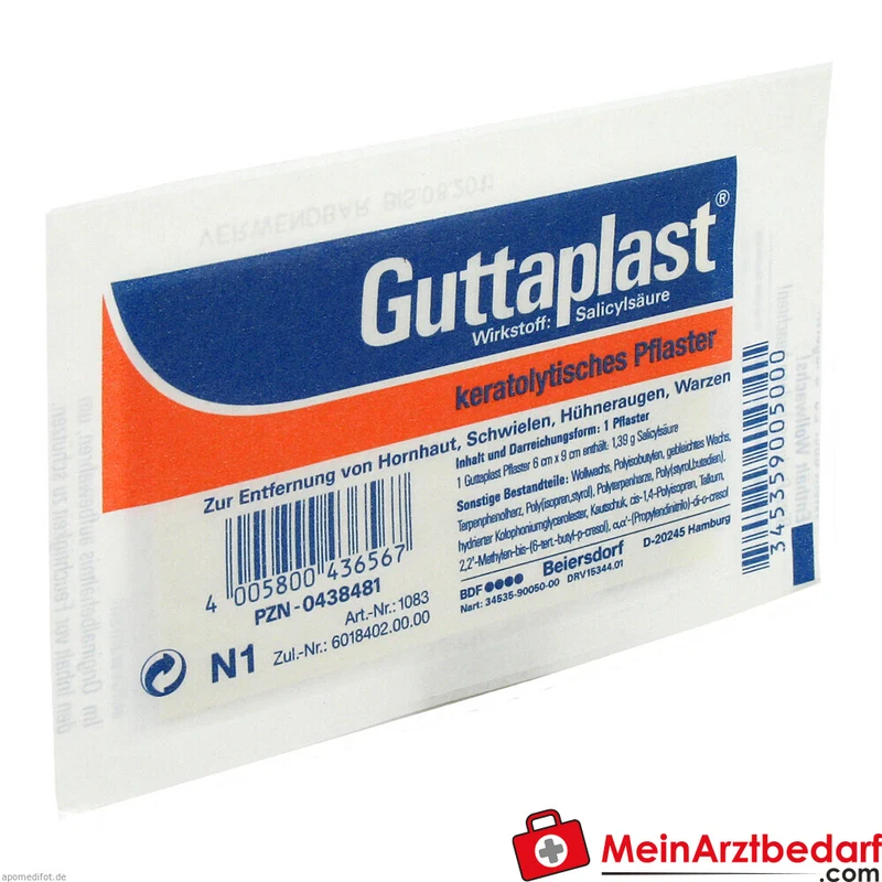 Guttaplast Pflaster 6 x 9 cm Salicylsäure 1390 mg 1 Stück
