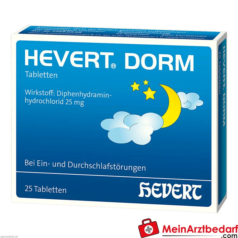 Hevert Dorm 25 mg Diphenhydramin Tabletten 20 Stück, 25 St.