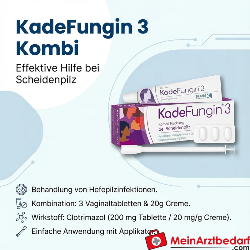KadeFungin 3 Clotrimazol 200 mg Vaginaltabletten und 20 mg/g Creme Kombipackung