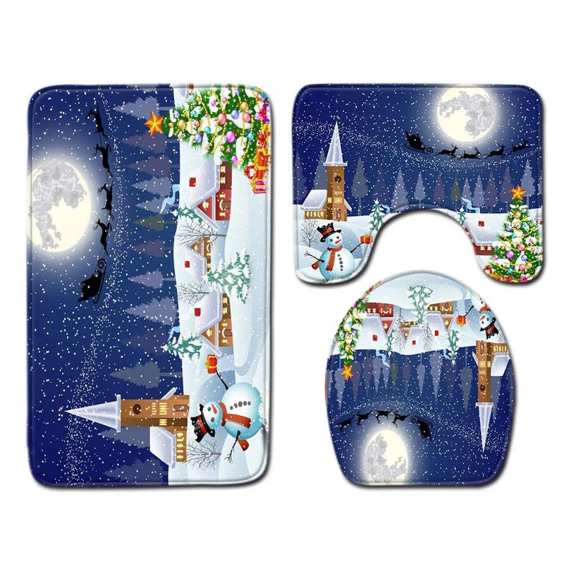Weihnachts-Themen Badezimmermatte Set