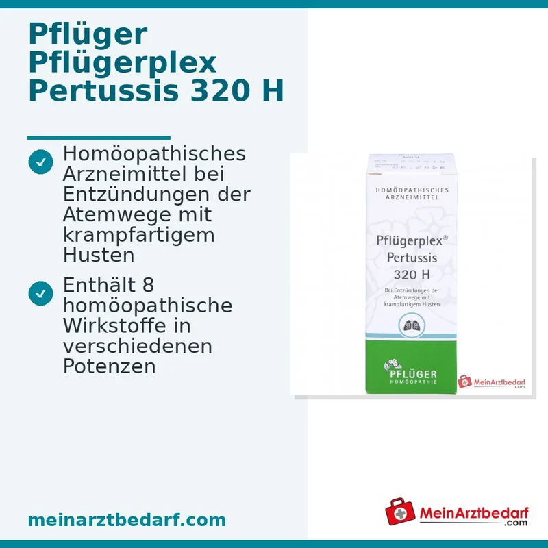 Pflüger Pflügerplex Pertussis 320 H Carbo vegetabilis / Ipecacuanha / Cuprum metallicum / Drosera / Hyoscyamus niger / Narcissus pseudonarcissus / Spongilla lacustris / Dactylopius coccus Tabletten, 100 St.