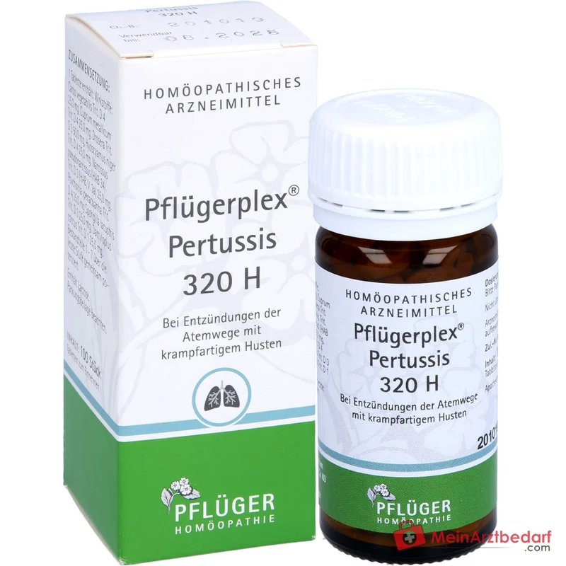 Pflüger Pflügerplex Pertussis 320 H Carbo vegetabilis / Ipecacuanha / Cuprum metallicum / Drosera / Hyoscyamus niger / Narcissus pseudonarcissus / Spongilla lacustris / Dactylopius coccus Tabletten, 100 St.