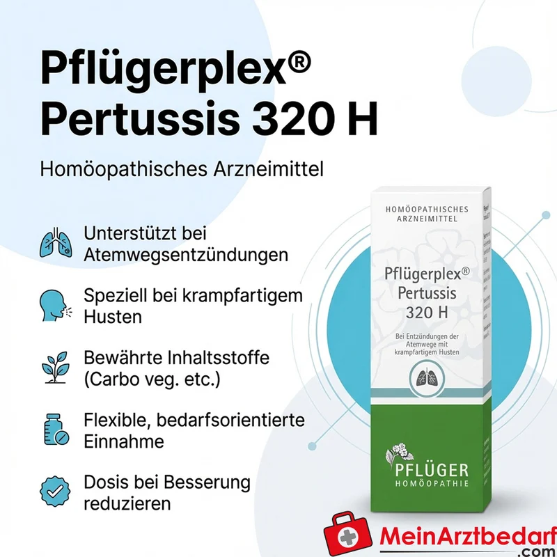Pflüger Pflügerplex Pertussis 320 H Carbo vegetabilis / Ipecacuanha / Cuprum metallicum / Drosera / Hyoscyamus niger / Narcissus pseudonarcissus / Spongilla lacustris / Dactylopius coccus Tabletten, 100 St.