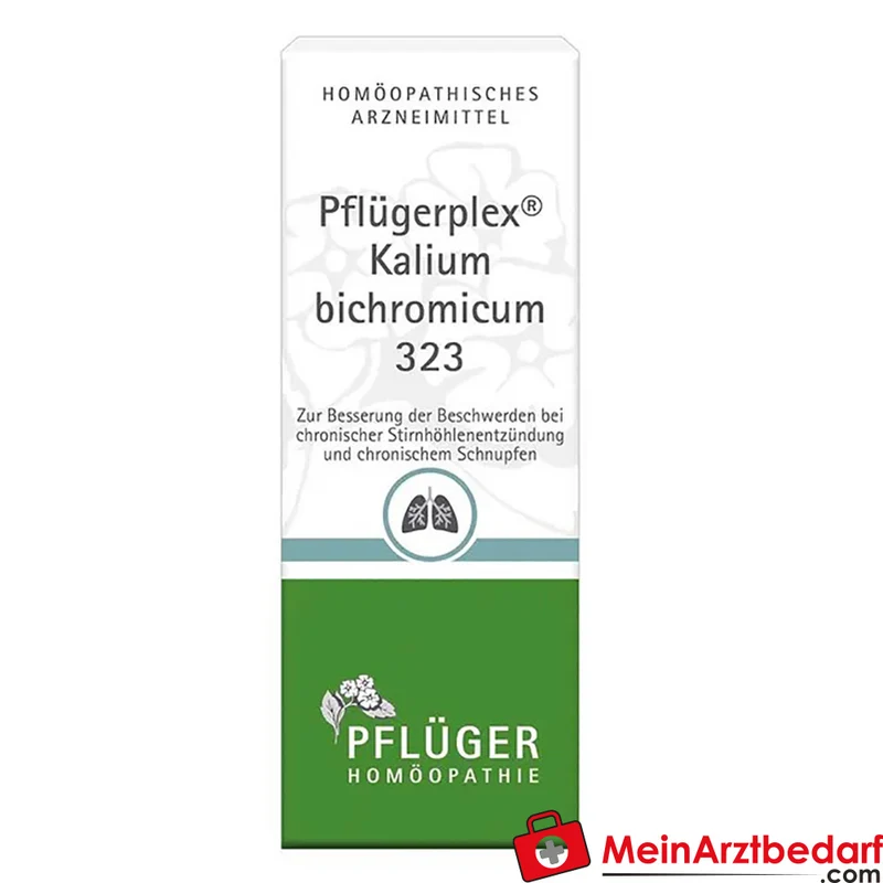 Pflügerplex Kalium bichromicum 323 homöopathisches Arzneimittel bei chronischer Stirnhöhlenentzündung und chronischem Schnupfen
