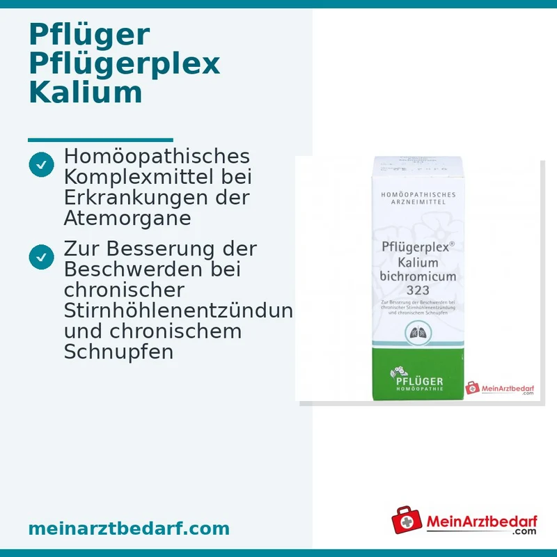 Pflügerplex Kalium bichromicum 323 homöopathisches Arzneimittel bei chronischer Stirnhöhlenentzündung und chronischem Schnupfen