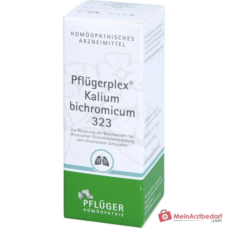 Pflügerplex Kalium bichromicum 323 homöopathisches Arzneimittel bei chronischer Stirnhöhlenentzündung und chronischem Schnupfen