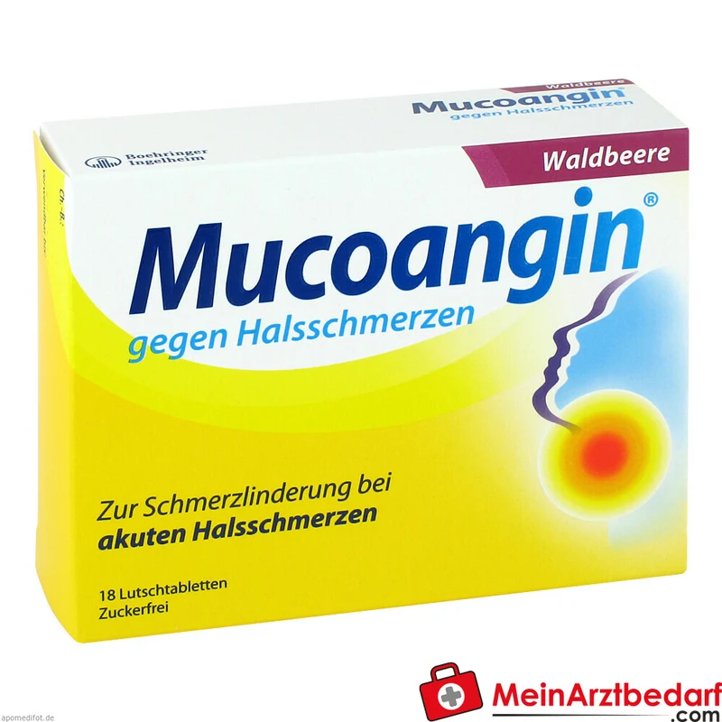 Mucoangin Ambroxol Lutschtabletten gegen Halsschmerzen Waldbeere