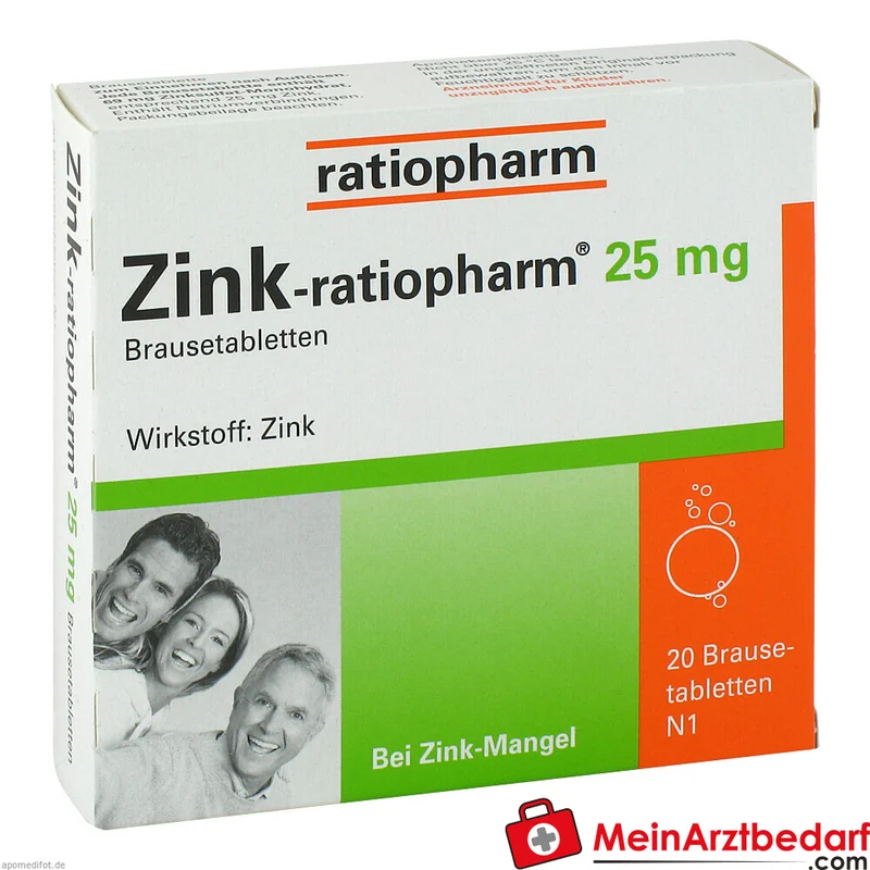 Zink-ratiopharm 25 mg Brausetabletten
