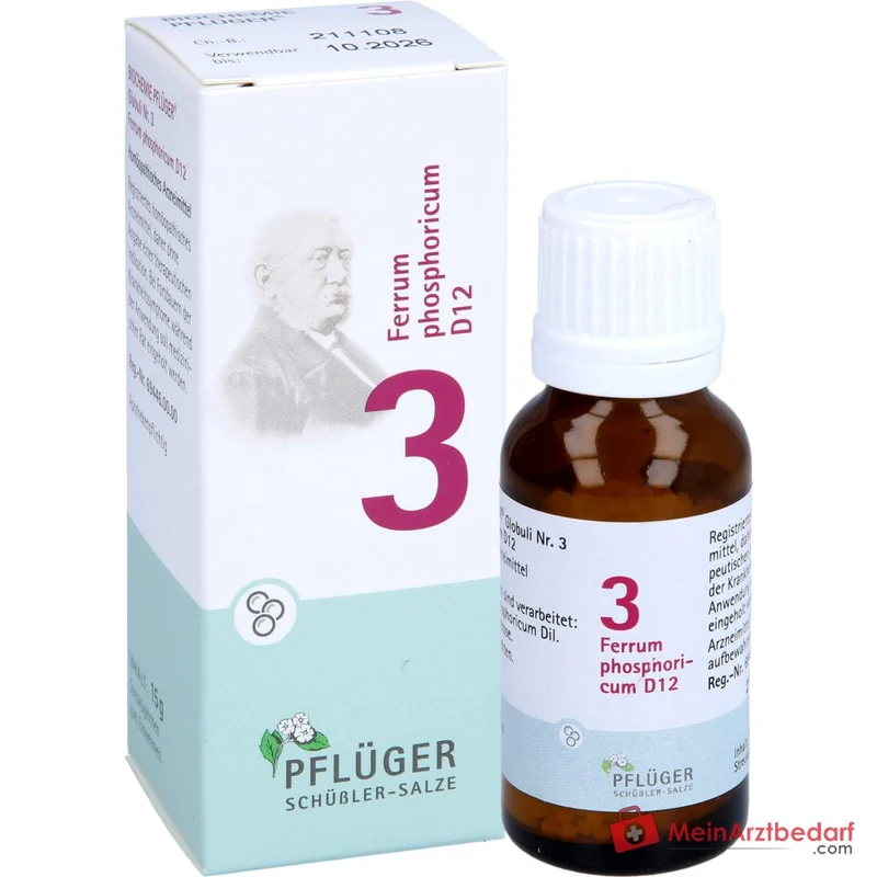 Biochemie Pflüger Globuli Nr. 3 Ferrum phosphoricum D12 Streukügelchen, 15 g