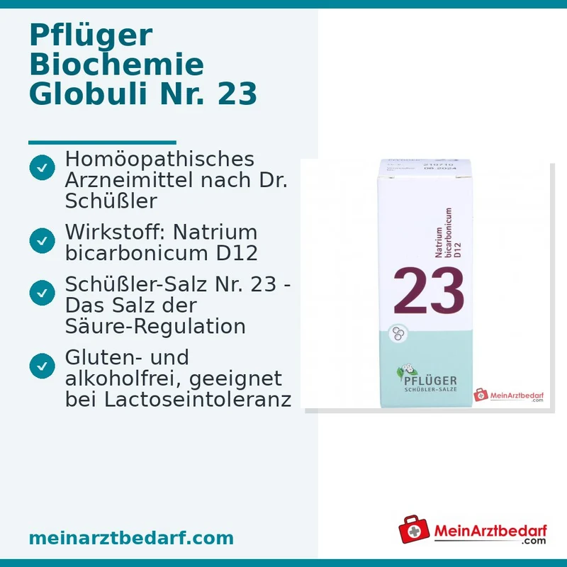 Pflüger Biochemie Globuli Nr. 23 Natrium bicarbonicum D12 Globuli, 15 g