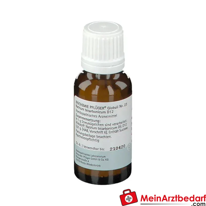 Pflüger Biochemie Globuli Nr. 23 Natrium bicarbonicum D12 Globuli, 15 g