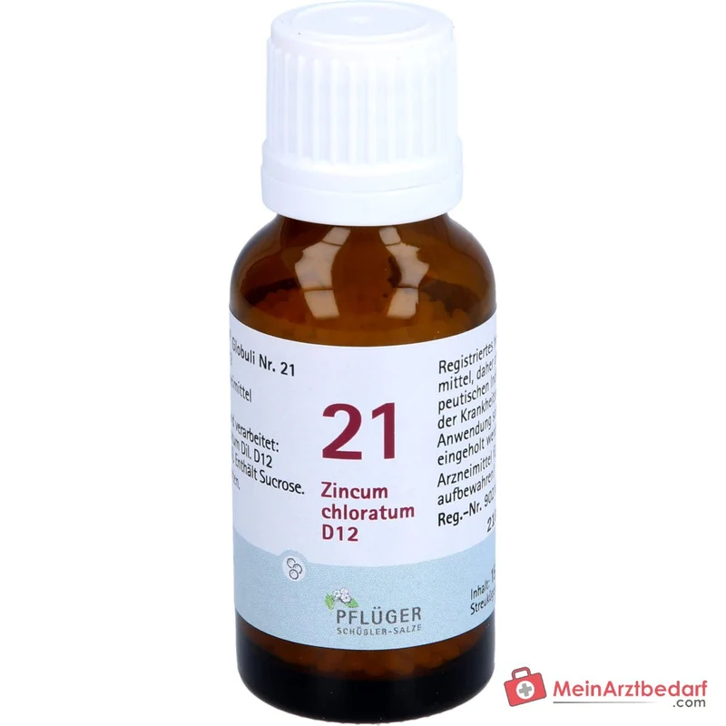 Biochemie Pflüger Globuli Nr. 21 Zincum chloratum D12 Streukügelchen, 15 g