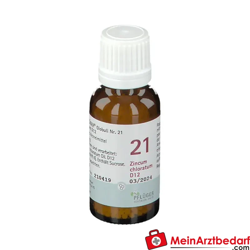 Biochemie Pflüger Globuli Nr. 21 Zincum chloratum D12 Streukügelchen, 15 g