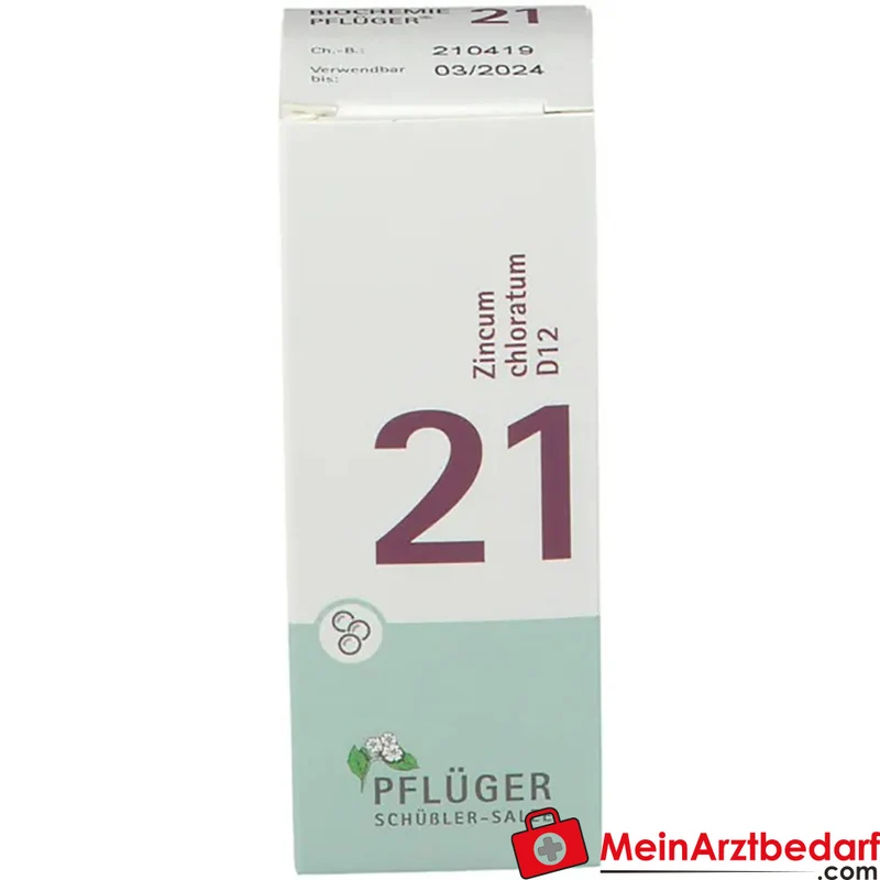 Biochemie Pflüger Globuli Nr. 21 Zincum chloratum D12 Streukügelchen, 15 g