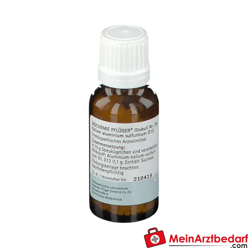 Biochemie Pflüger Globuli Nr. 20 Kalium aluminium sulfuricum D12 Streukügelchen, 15 g