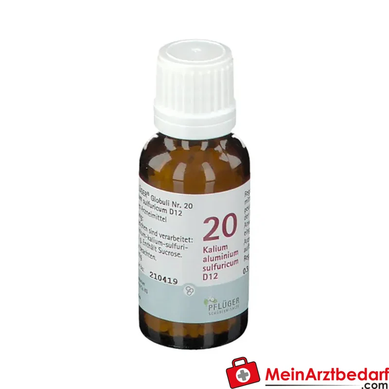 Biochemie Pflüger Globuli Nr. 20 Kalium aluminium sulfuricum D12 Streukügelchen, 15 g