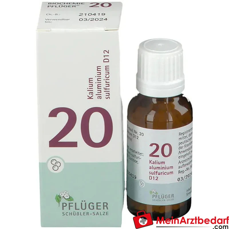 Biochemie Pflüger Globuli Nr. 20 Kalium aluminium sulfuricum D12 Streukügelchen, 15 g