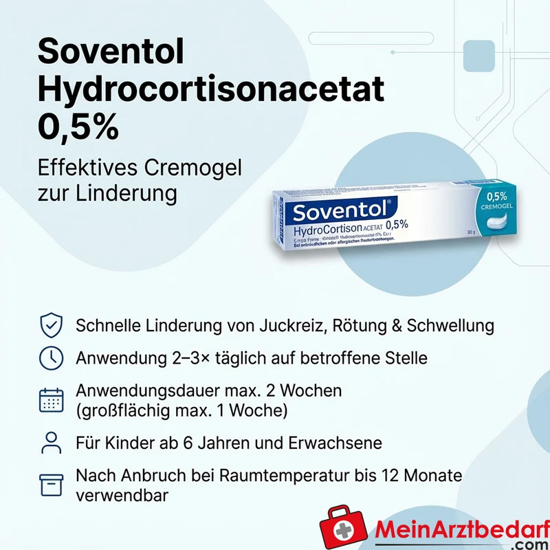 Soventol Hydrocortisonacetat 0,5% Creme zur äußeren Anwendung