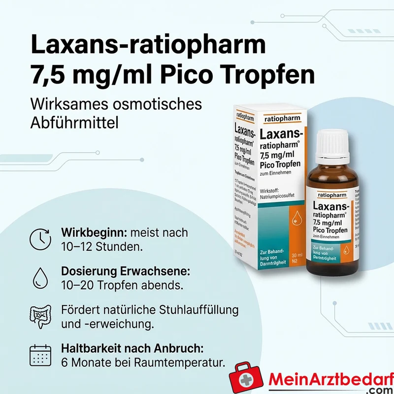 ratiopharm Laxans 7,5 mg/ml Natriumpicosulfat Lösung zum Einnehmen, Tropfen