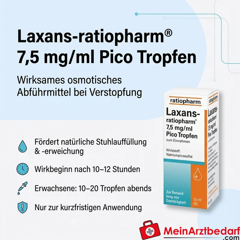 ratiopharm Laxans 7,5 mg/ml Natriumpicosulfat Lösung zum Einnehmen, Tropfen