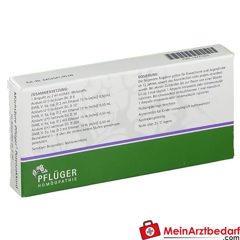 Pflüger Milchsäure Potenzakkord Acidum lacticum Dil. Ampullen 2 ml 10 Stück