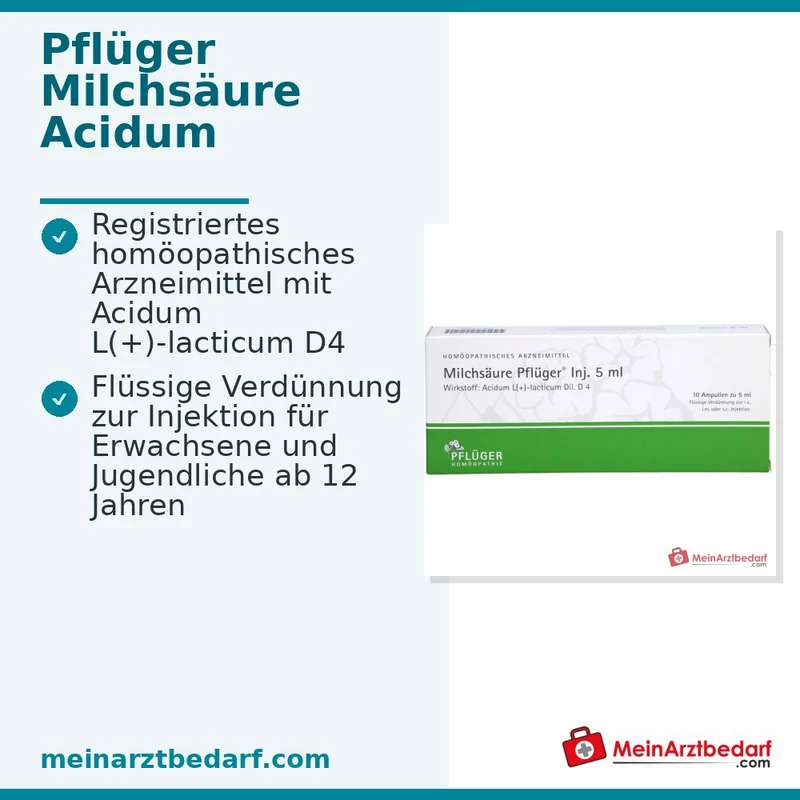 Pflüger Milchsäure (Acidum sarcolacticum D4) Injektionsampullen 5 ml 10 Stück