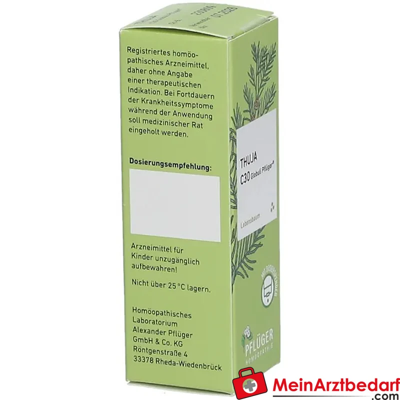 Pflüger Thuja extern Globuli Thuja occidentalis C30 (10 mg) 10 g