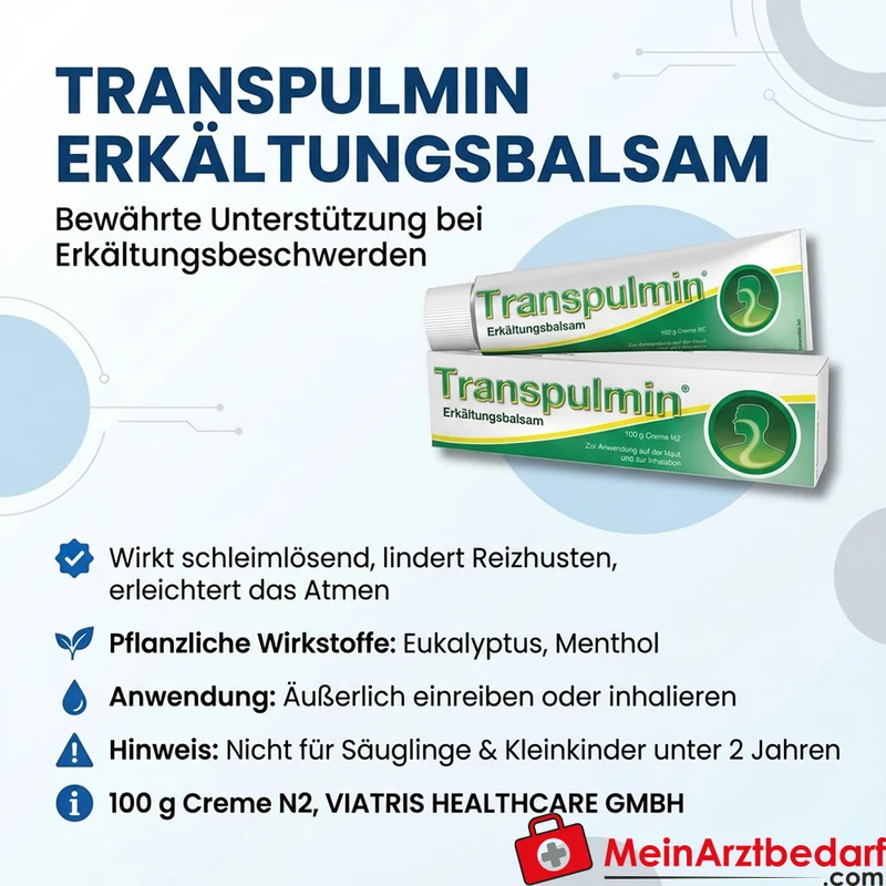 Transpulmin Erkältungsbalsam mit Eukalyptus, Menthol, Kampfer