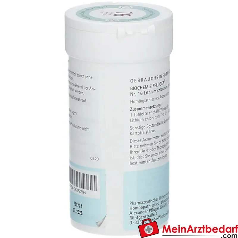 Biochemie Pflüger Nr. 16 Lithium chloratum D6 Tabletten, 100 St.